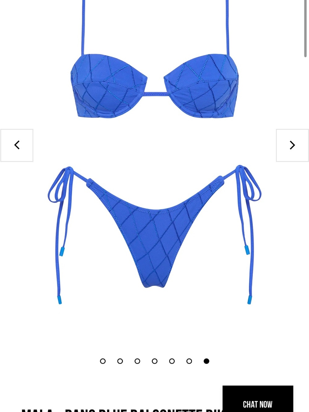 triangl swimwear Quilted Electric Blue Underwire Bikini Set - Picture 2 of 2